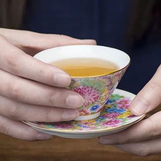flowers blooming teacup